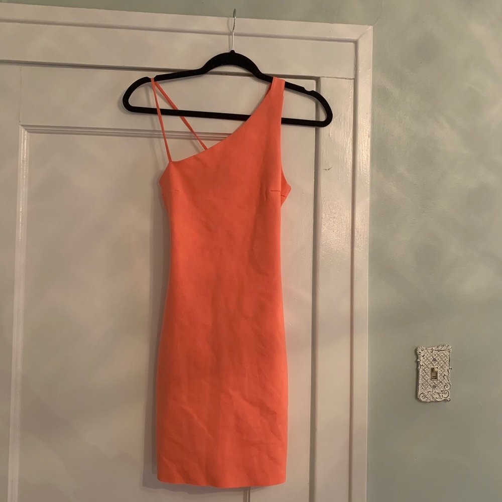 Pink/rose asymmetrical cutout dress